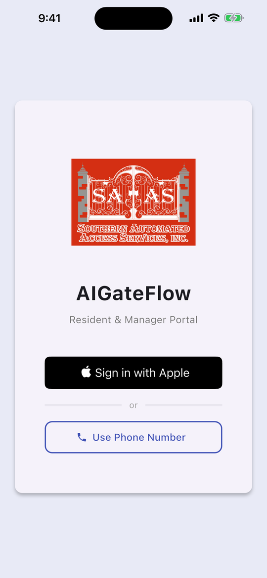 The sign-in screen on iPhone. Android shows only Use Phone Number.