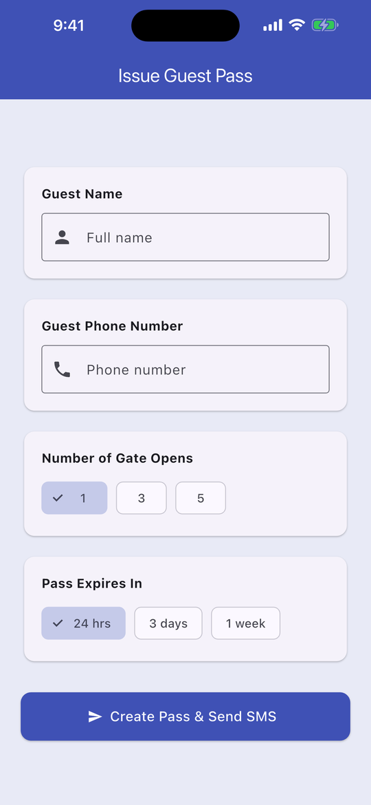 Confirmation after the pass is sent.